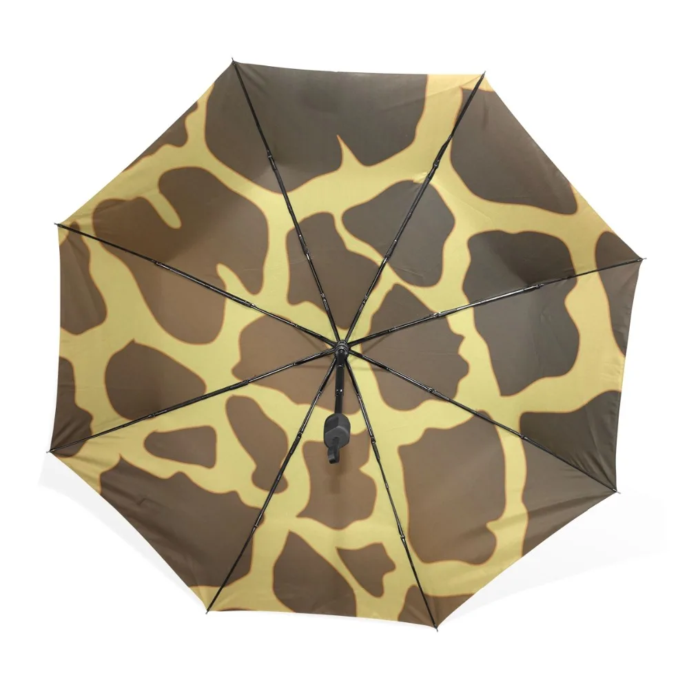 Voľne Inšpirovaný Štýlové Moderné Žirafa Pokožky Tlač Dáždnik Lady Vetru, Dažďu Módne Plne Automatické Otvorenie Blízkosti Dáždniky
