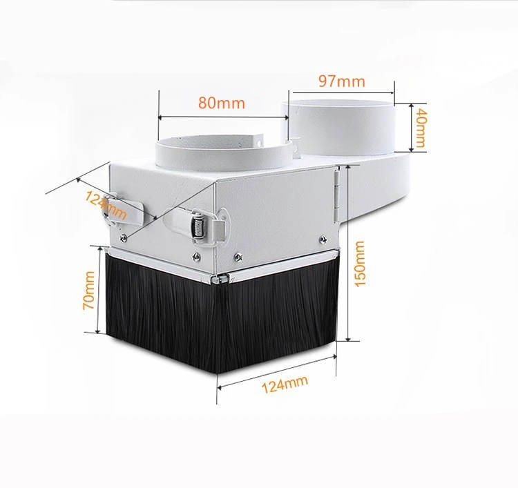 Vymeniteľné cnc prachu zberateľ pokrytie 80 mm dvojité dvere CNC Router Príslušenstvo na 1,5 KW 2.2 KW vretena