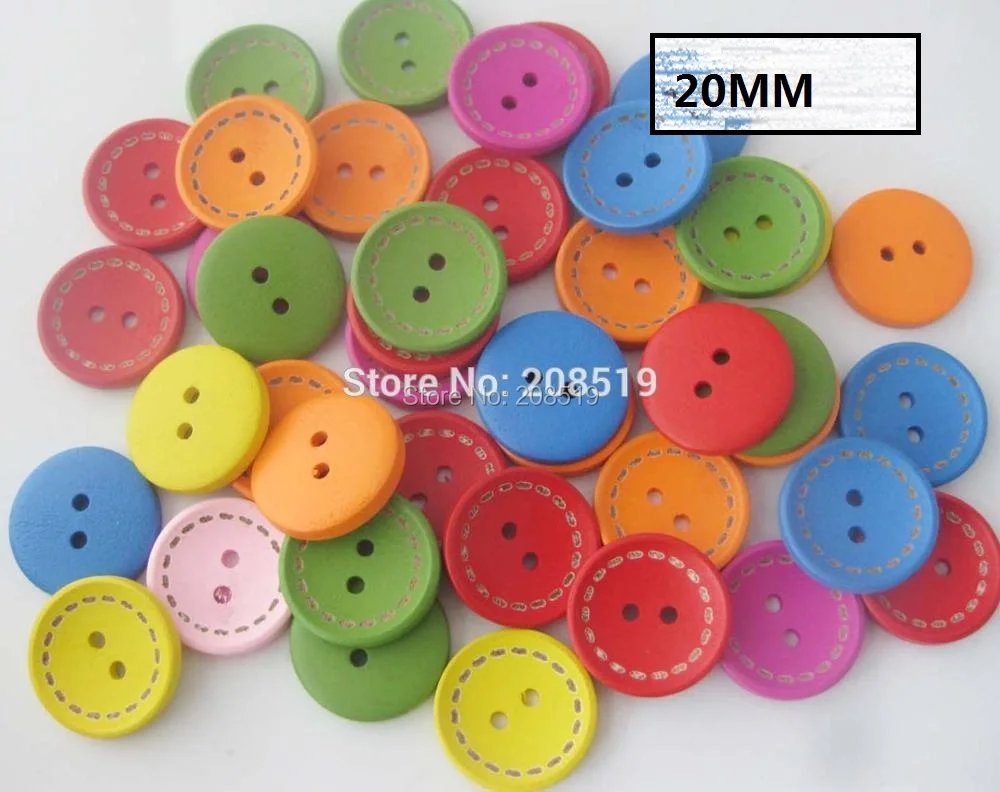 WBNWGO Módne tlačidlá 50pcs/veľa Rôznych farbách deti oblečenie, šitie príslušenstvo 15 mm/20 mm/25 mm drevo Tlačidlo