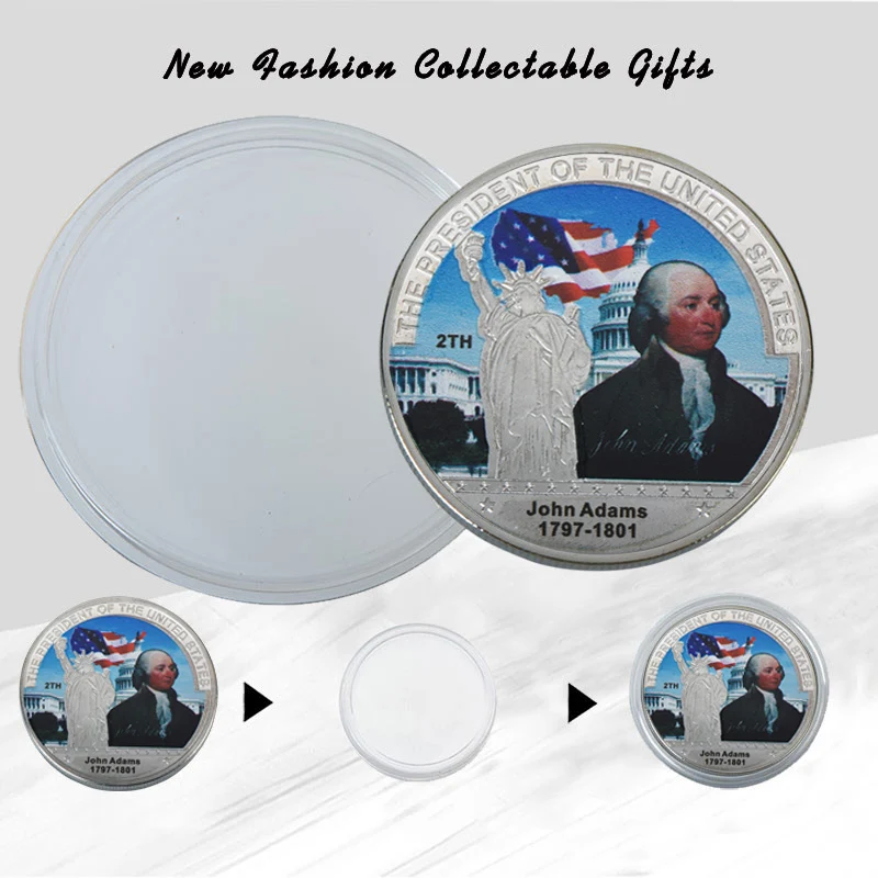 WR AMERICKÝ Prezident Série Kovové Mince Pamätné 2. John Adams American Challenge Mince na Zber