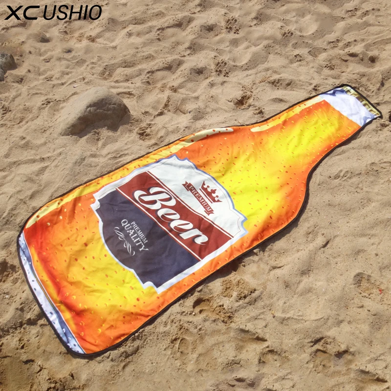 XC USHIO 1 Kus Nový Štýl Mikrovlákna 180*72 cm Tvorivé Pivo Fľaša Pláž Uterák Bikini zakryť Pikniková Deka Nástenné Gobelíny