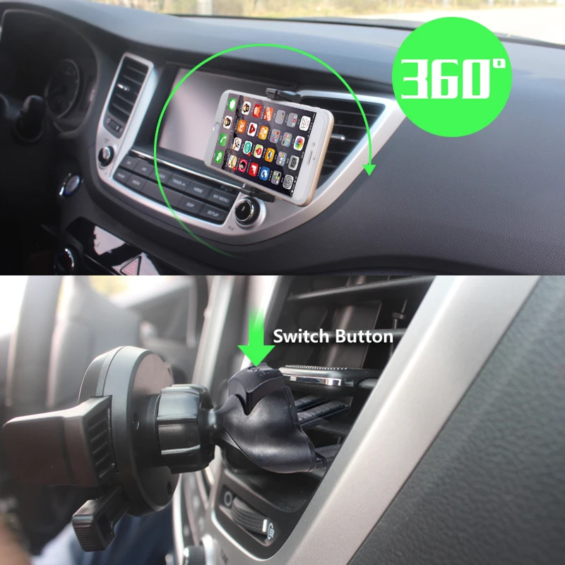 XMXCZKJ Univerzálny 360 Nastaviteľné Auto Klip Auto Air Vent Mobilný Telefón Držiak Na Auto Cd Slot Stojan Pre iPhone, Samsung, HTC Xiao