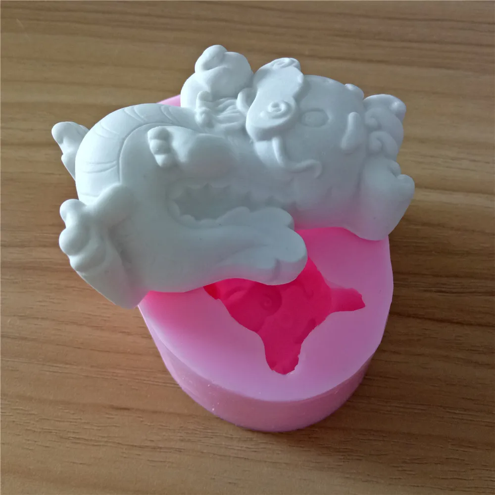 Čínsky Drak DIY Silikónové Formy na Mydlo 3D Zvierat Ručne vyrábané Mydlo Plesní