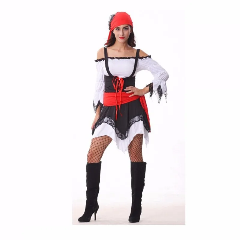 Ženy sexy Pirát Cosplay Kostým Halloween party Kostýmy Dámy, hranie Rolí dospelého dievčatá oblečenie Karibiku Bojovník maškarný