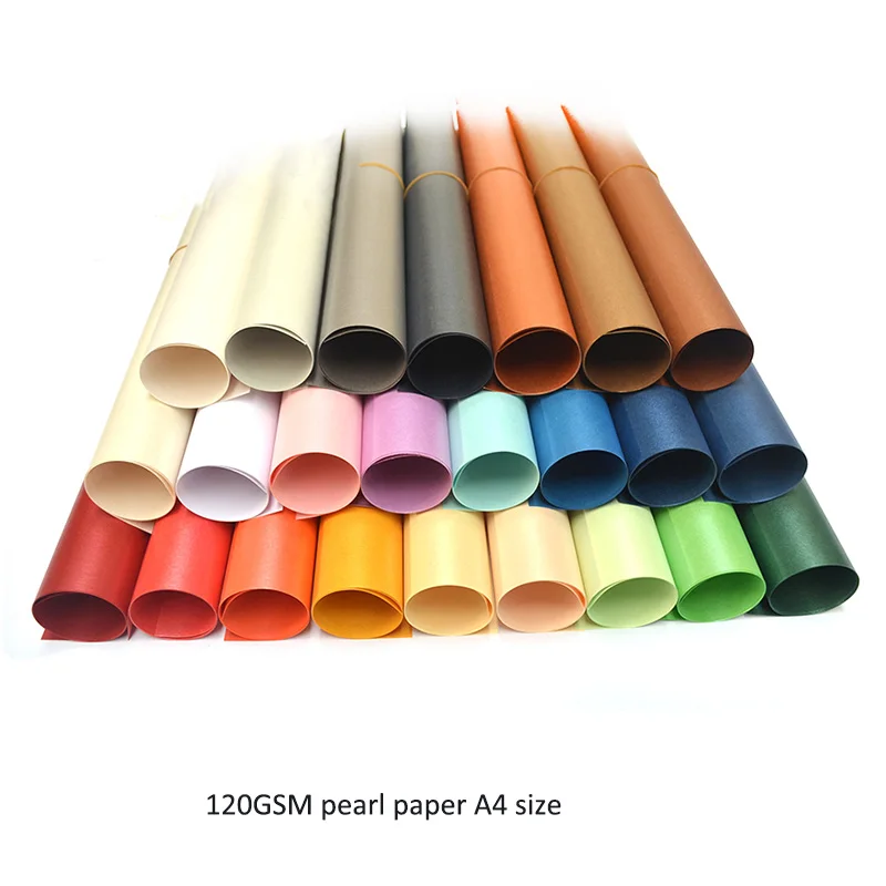 100ks doprava zadarmo A4 veľkosť 21x29.7 cm 120gsm dvojité povrchy Pearl papiera 16 farieb pre vybrať, DIY darčekové balenie