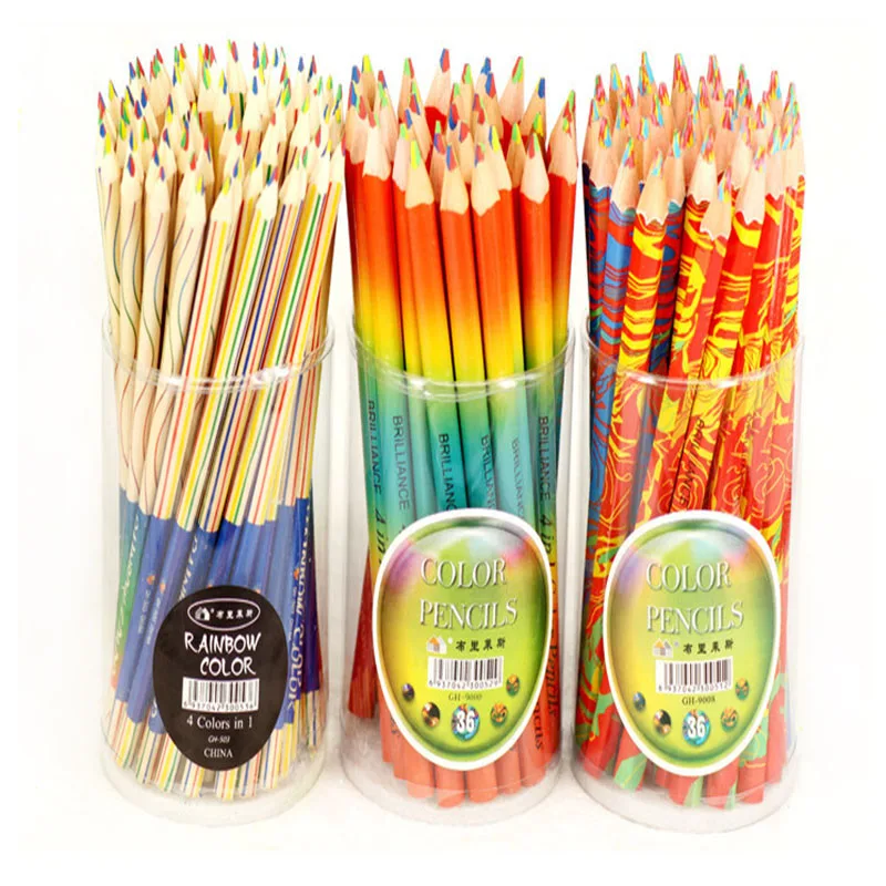 10pcs Kawaii Rainbow Ceruzka Tvorivé 4 Farieb v 1 Ceruzka Trojuholník Drevené Farebné Ceruzky Maľovanie Pero Školského Úradu, Papiernictvo Darček