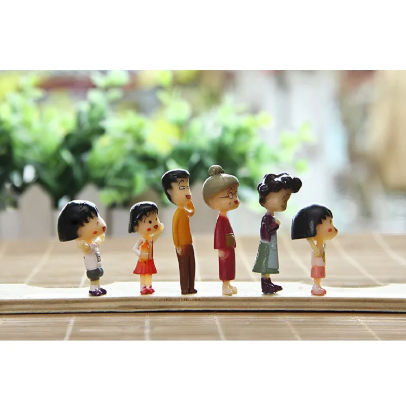 12pcs/veľa Japonské Anime Krásne Chi-bi Maruko Údaje Hračky Micro Krajiny Dekorácie PVC Akčné Figúrky, Hračky Deti Darčeky