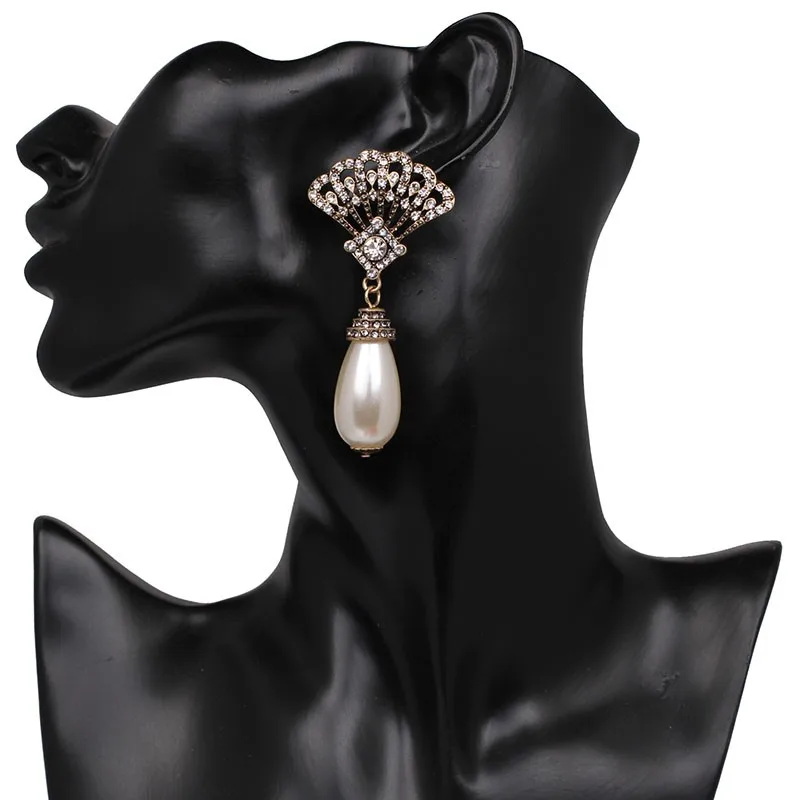 2017 Nový Príchod Sweety Vintage Vyhlásenie Šperky simulované-Crystal pearl Stud náušnice Vysokej Kvality pre ženy Doprava Zadarmo