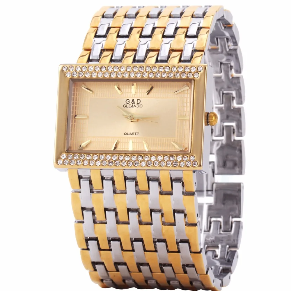 2018 G&D Striebro Luxusné dámske Náramok Módne Hodinky Quartz náramkové hodinky Dámske Šaty Hodinky Oceľové Pásmo Relogio Feminino Darček