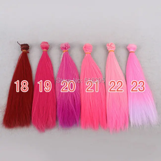 20pieces/veľa wholesales multicolor pre vybrať 25*100 cm bábiku vlasy parochňa na 1/3 1/4 1/6 BJD parochňu