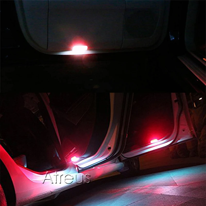 2X Auto LED Dvere Vitajte Svetlá 12V Biele+Červené SMD3528 LED Zdvorilosť Lampa Pre Toyota Camry Koruny Prius Pre Lexus IS250 RX350 LS430
