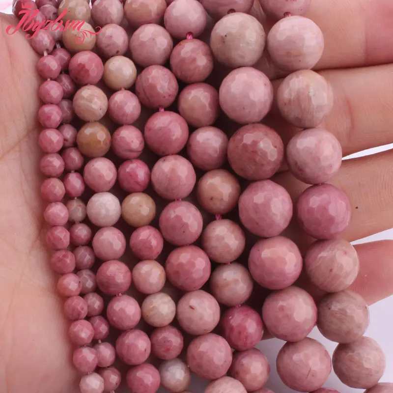 4,6,8,10 mm Prírodné Tvárou Okrúhle Ružové Rhodonite Kameň Korálky Strand 15