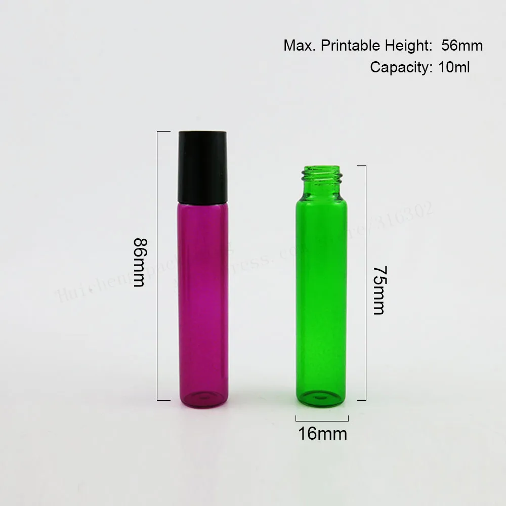 50 x 10 ml Prázdne Malé prejdite na fľaše pre esenciálne oleje 10cc roll-on naplniteľné Sklo parfum fľašu dezodorant kontajnerov