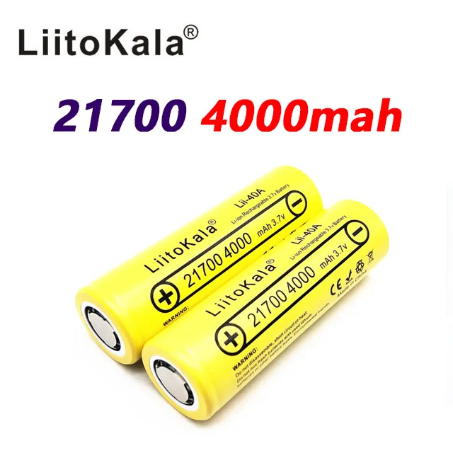 6pcs Lii-40A LiitoKala 21700 4000mah Batéria 3,7 V 40A Li-Ni pre Elektronické Cigarety Mod / Kit 3,7 V 30A moc 5C Rýchlosť download