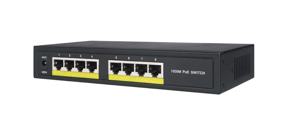 8 port, full Gigabit POE Switch 10/100/1000M, prepínač ieee802.3af/v