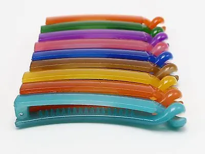 8 Zmiešané Jelly Farebné Plastové Banán Klipy Vlasy Pazúr Copu Držiteľ 82mm pre DIY