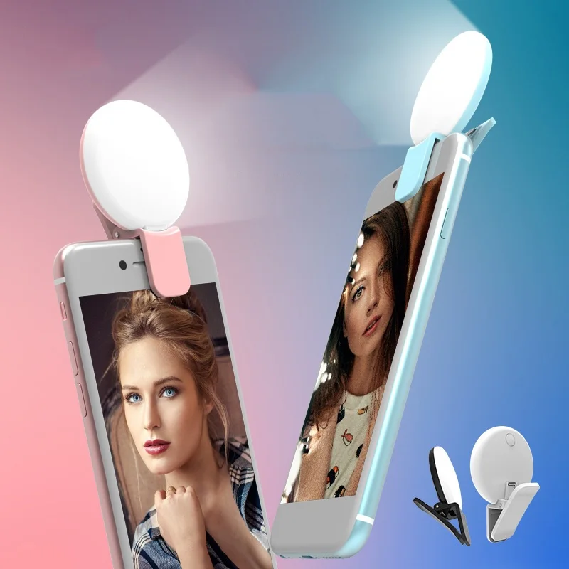 AINGSLIM Mini LED Fotografie Flash Light Up Selfie Svetelná Lampa Noci Telefón Krúžok Pre iPhone SE 5 6 6 Plus, LG, Samsung, HTC, LG