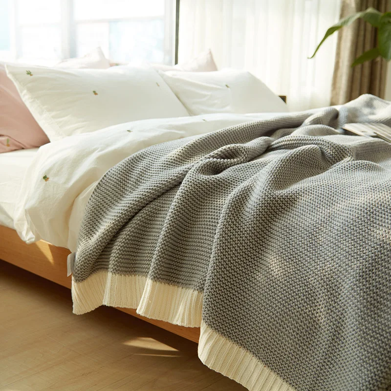 Akryl deka na posteľ, gauč biela čierna hrubé pletené zimné prikrývky postelí hodiť prikrývky na postele Darček 150*200 cm