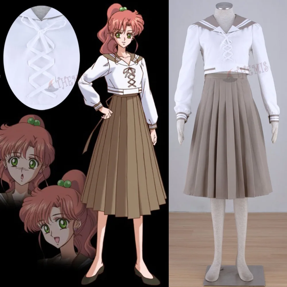 Athemis Sailor Moon Kino Makoto Námorník Jupiter Cosplay Kostým Crystal Letné Šaty, Krásne Skladaná Sukňa Horúci Produkt