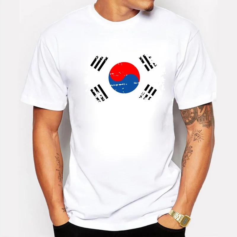 BLWHSA Kórea Fanúšikov Fandiť Tričká Pre Mužov Kórea Národnej Vlajky Tee Topy, Košele, Letná Bavlna Bežné T-shirts Nostalgické Swag Style