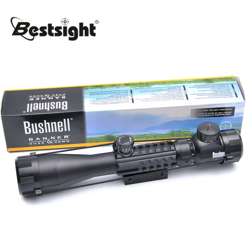 BUSHNELL 3-9x40EG Červená/Zelená Osvetlené Taktické Riflescope vzduchovky Optika Lov Sniper Odbory Pohľad w/Pár 21 mm