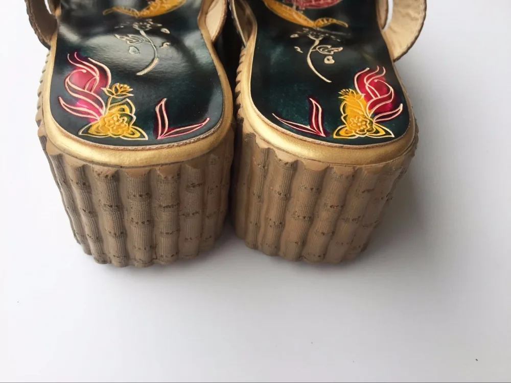Careaymade-Ľudová štýl Hlavu vrstva cowhide čisto ručne Vyrezávané topánky, retro umenia mori dievča, topánky,dámske ležérne Sandals958-1