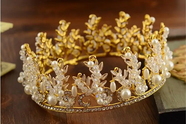 CC tiaras korún hairbands cryatal pearl luxusné svadobné svadobné doplnky do vlasov pre ženy, nevesty strany zlata-farebná šperky 110
