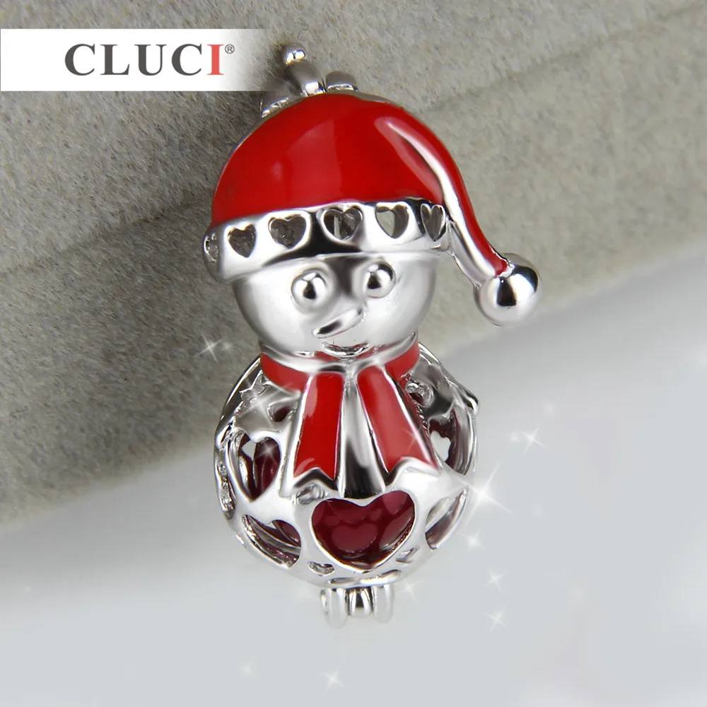 CLUCI Šterlingov Strieborné Vianočné čaro prívesok Náhrdelník, Krásny Snehuliak sebe Vianočné hat, JEMNÉ šperky