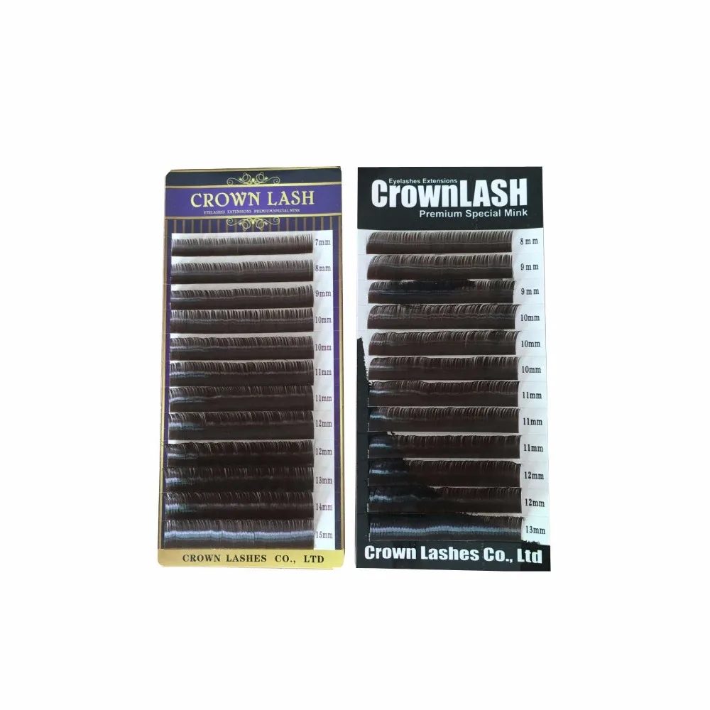 CrownLASH Čokoládovo Hnedá BCD 0.10 8-13mm zmiešané veľkosť zásobníka Janpanese Štýl Predĺženie Rias