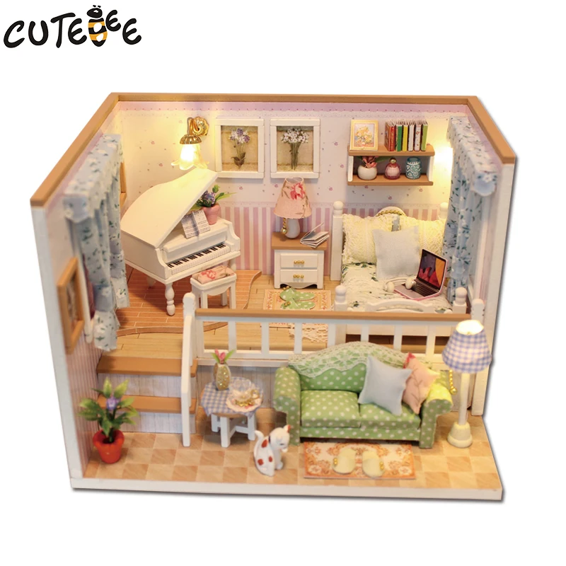 CUTEBEE Doll House Miniatúrne DIY domček pre bábiky S Furnitures Drevený Dom Hviezdy Neba Hračky Pre Deti Darček k Narodeninám M026
