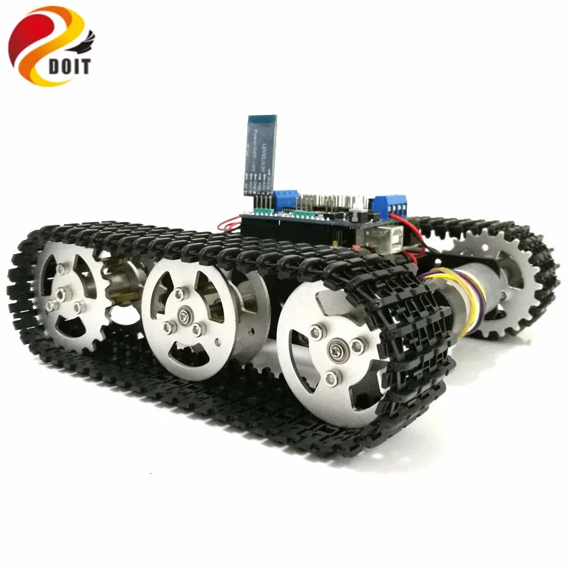DOIT Bluetooth Ovládanie Kovové Robot RC Tank Auto Šasi Crawler Pásový Robot Súťaž s UNO R3 Doska+Motorového Pohonu Štít