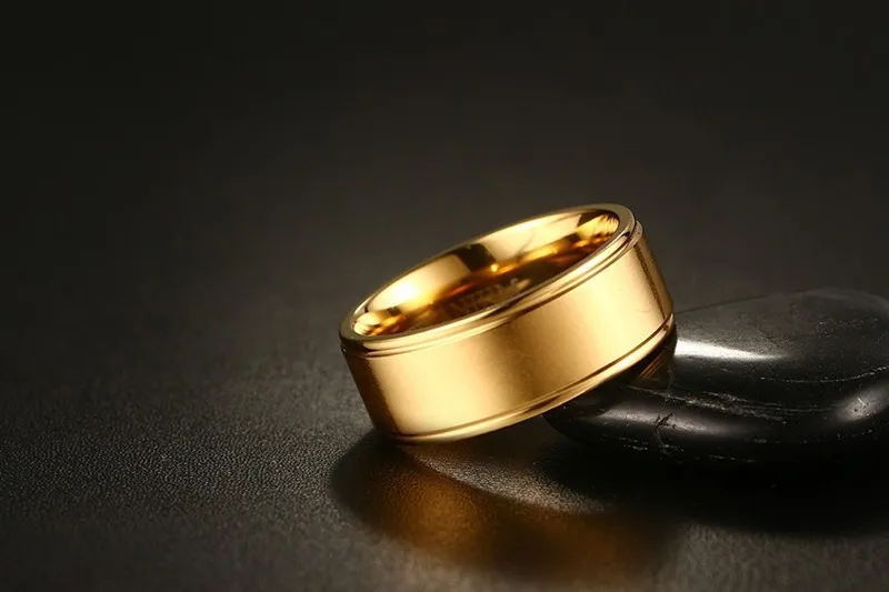 EAMIOR 8 mm Nové Trendy Titán Mužov Krúžok Veľkoobchod Európe, Amerike Jednoduché Zlaté Zásnubné Kapela Krásne Valentine Darček Šperky