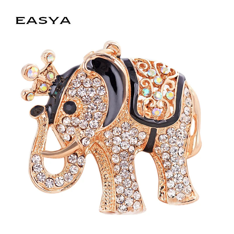 EASYA Crystal Full-intarzované Slon Keychain Oleja Pokles Spracovanie Auto Krúžok Držiak Dámske Tašky Ornament Továreň na Priamy Predaj