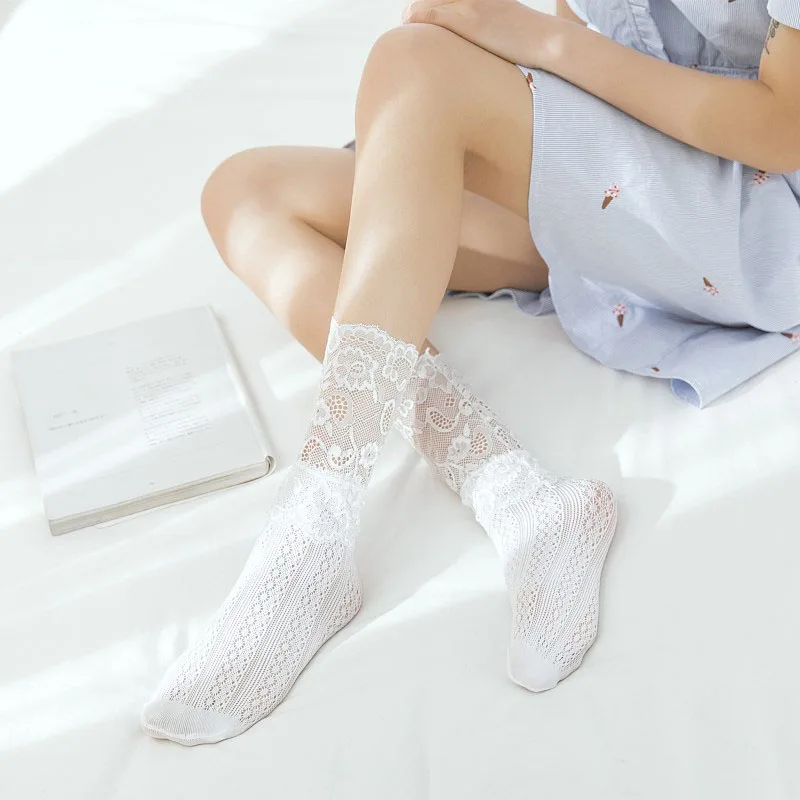 [EIOISAPRA]Transparentné Oka Kvety Hodváb Módy Sexy Ponožky Japonsko Harajuku Ponožky Tvorivé Haldy Haldy Duté Z Ponožky Ženy