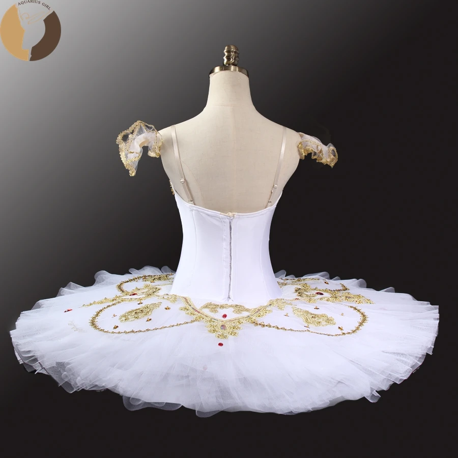 Fltoture CT0036A Snehu Swan Tanečné Kostýmy Biela Farba Zlatá Výzdoba Balet Tutus Dievča Profesionálne Tutu Sukne Deti Palacinka