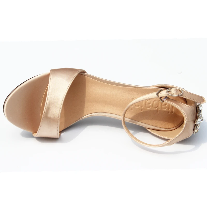Jiabaisi topánky dámske Luxusné Diamanty Satin 4 cm podpätkami Oslňujúci Svadobné Party topánky Veľkosť Klasiky dámske sandále päty