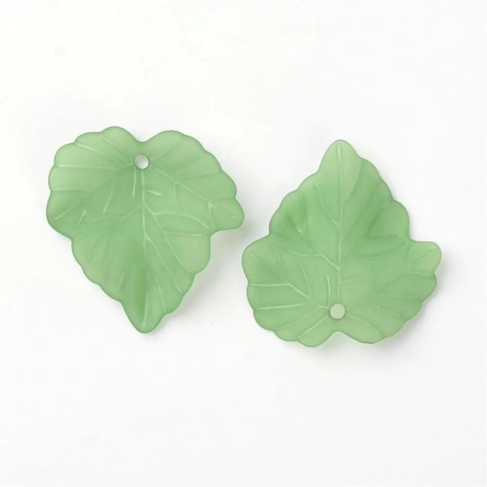 Matné Priehľadné Mapple Leaf Akryl Prívesky pre Šperky, Takže DIY, o 24x22.5x3mm, Otvor: 1 mm; o 962pcs/500g