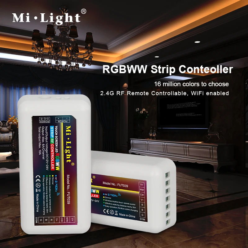 Mi Svetlo RGBWW FUT039 Wireless 2.4 G 4-Zóna RF Bezdrôtový RGB+SCS LED Regulátor pre Flexibilné 5050 3528 RGB CCT Led Pásy Svetla