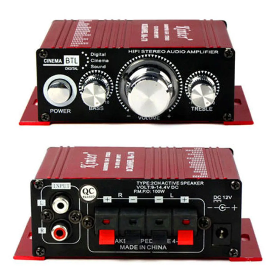 Mini 2 Hi-Fi Stereo Zosilňovač, Booster Bass Reproduktor, Podpora DVD CD MP3 Vstup pre Auta, Motocykla Domov