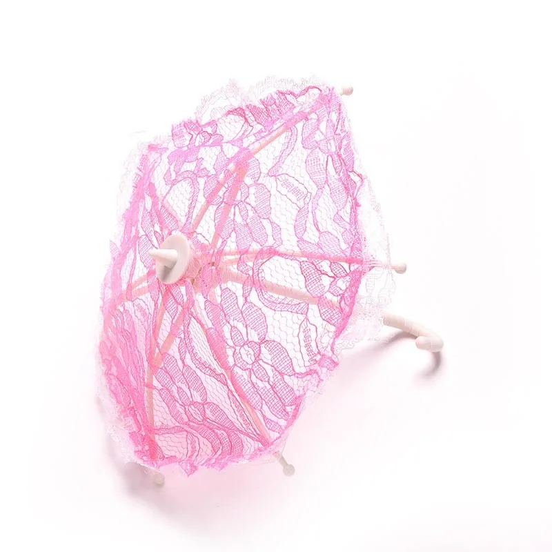 Miniatúrne Lady Parasol Čipky Dáždnik Bábiky Príslušenstvo Domček Pre Bábiky Dekor M09