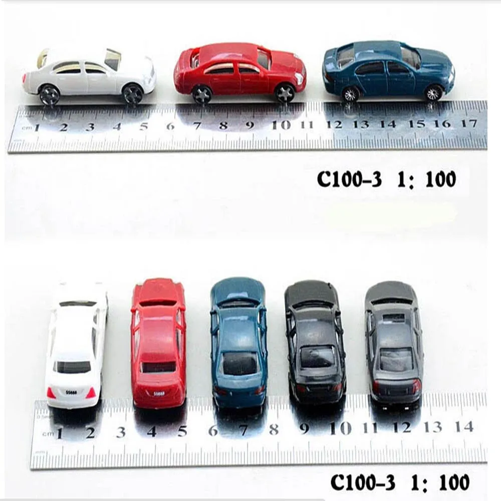 Miniatúrne modely áut v mierke 1:100 rozsahu vlak scenérie rozloženie model auta pre budovanie piesku tabuľka model