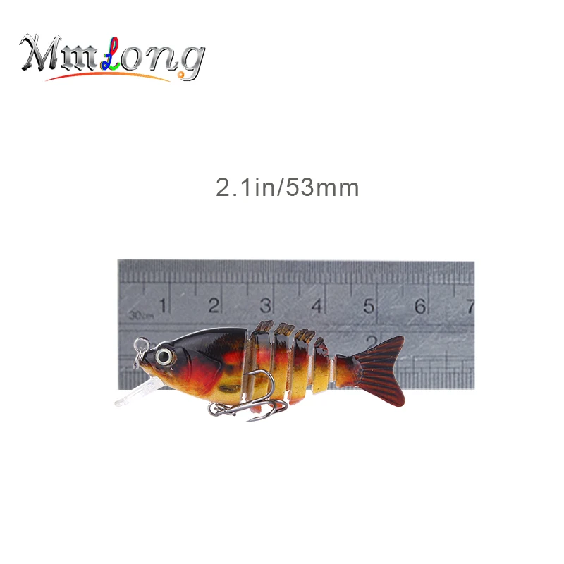 Mmlong 5,3 cm Malý Segment Lákať Umelé Návnady AL13-M 2.1 g Plastových Ryby Spájané Swimbait Šťuka Láka Rybolov Wobblers Pesca