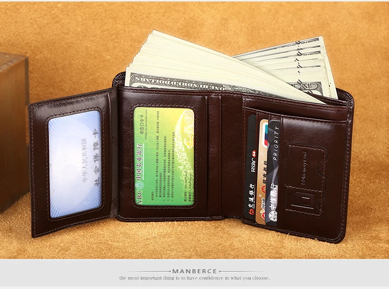 Muži originálne kožené peňaženky krátke muž spojka Luxusné značky mužov peňaženky karta prípade mužskej kabelku Svieti Vosk Cowhide peňaženky