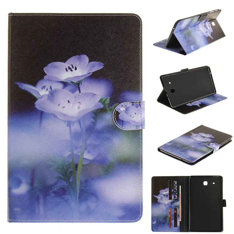 Móda Maľované Flip PU Kožené sFor Samsung Galaxy Tab E 9.6 obal Pre Samsung Galaxy Tab E T560 SM-T560 T561 Smart Cover Funda