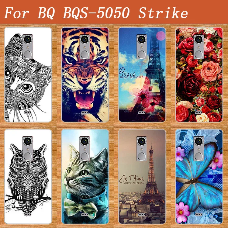 Najnovšie Ruže, Kvety prípade BQ BQS 5050 Štrajk vzory Špeciálne roztomilý Zvierat Veža návrh MÄKKÉ TPU kryt Pre BQ BQS 5050 Štrajk