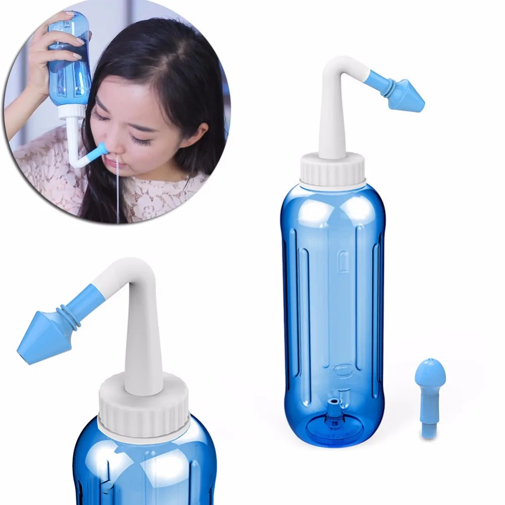 Nos Nosovej Umývanie Systém Hrniec Sinus Alergie Úľavu Opláchnite Neti Deti, Dospelých, 500 ml Plastová Modrá Fľaša Vybavenie Praktické Nové