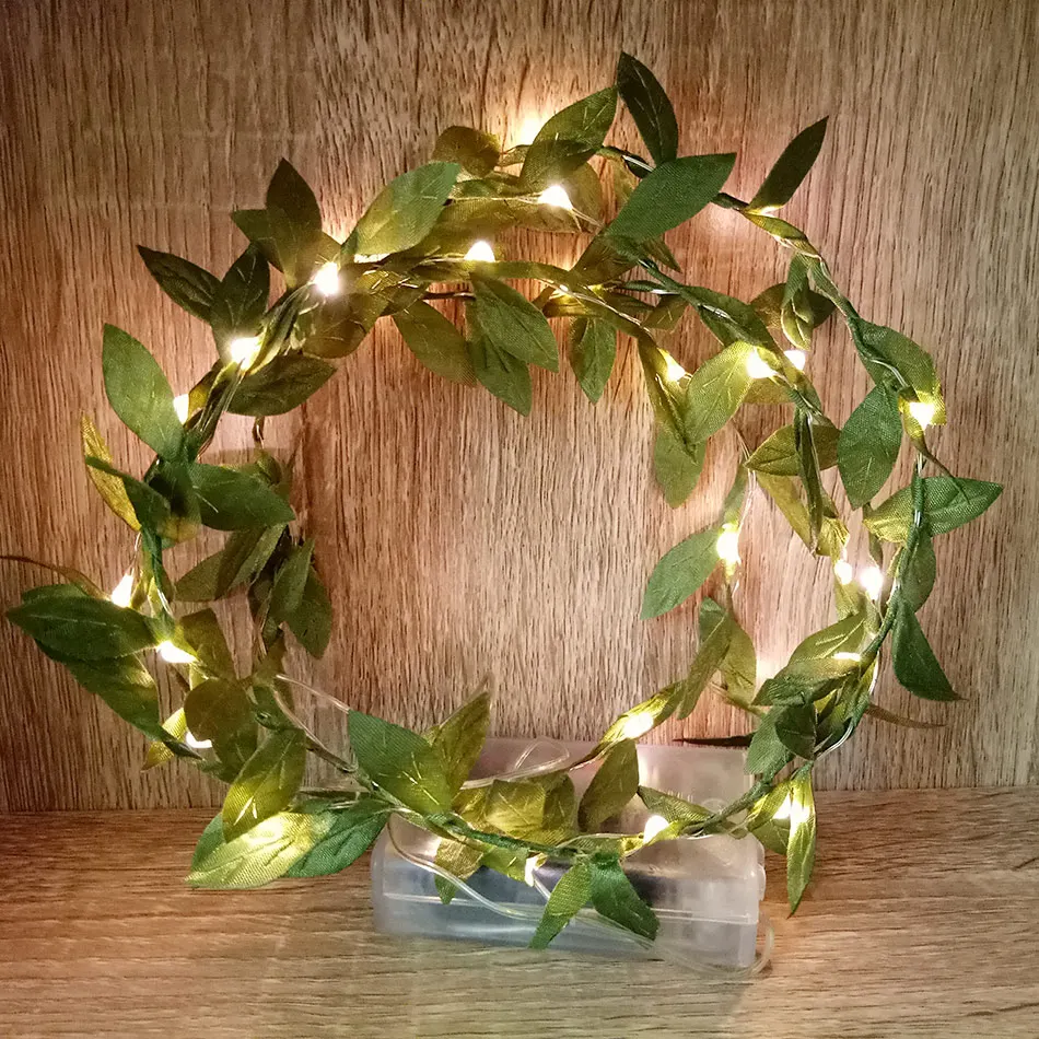 Novinka leaf garland s batériový Medi LED víla string svetlá,vianočné svetlo ,svadobné dekorácie,kvet usporiadanie