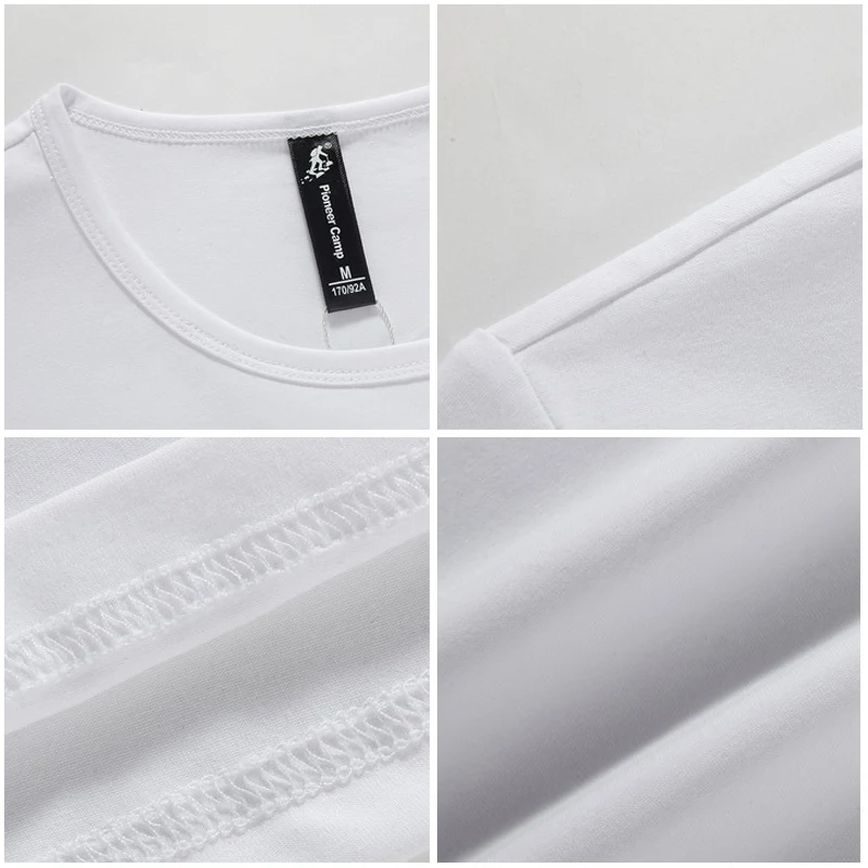 Pioneer Tábor Nové muži T - tričko značky-oblečenie print T shirt muž tlač slim fit krátky rukáv Tričko black white ADT701104A
