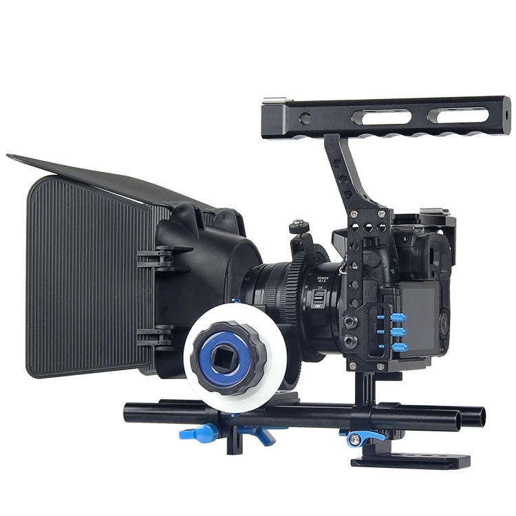 Profesionálne Zvládnuť DSLR Plošinu Stabilizátor Videa Fotoaparát Cage/Zameriavajú/Matný Okno Auta Pre Sony A7S A7 A7R A7RII A7SII Lumix GH4