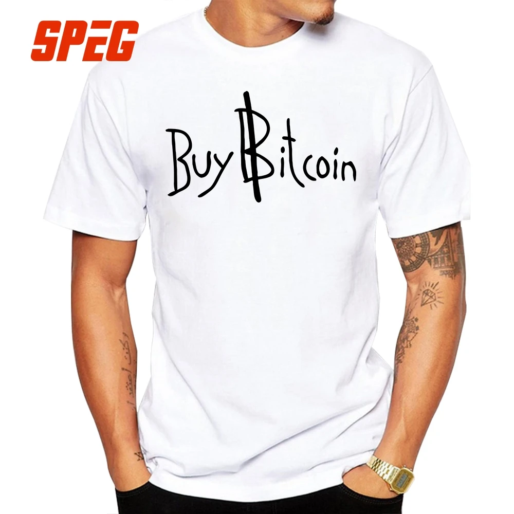 Pánske Letné Tričká Krátky Rukáv Kúpiť Bitcoin Cryptocurrency Topy Teenage Bavlna Krátky T-Shirt 2017 Nové Trendy Muž Čaj